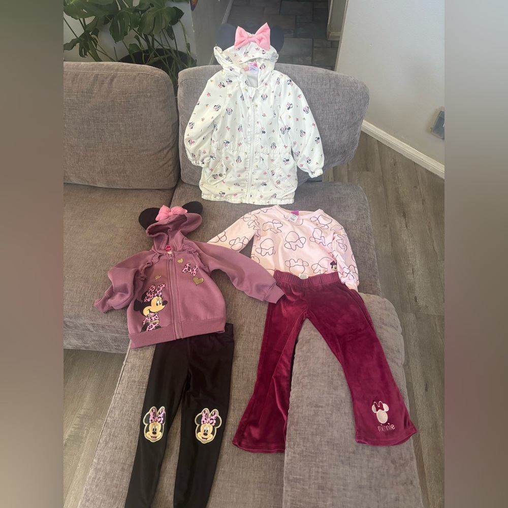 Disney Minnie Mouse Kids Apparel Set - Pink, White, Purple